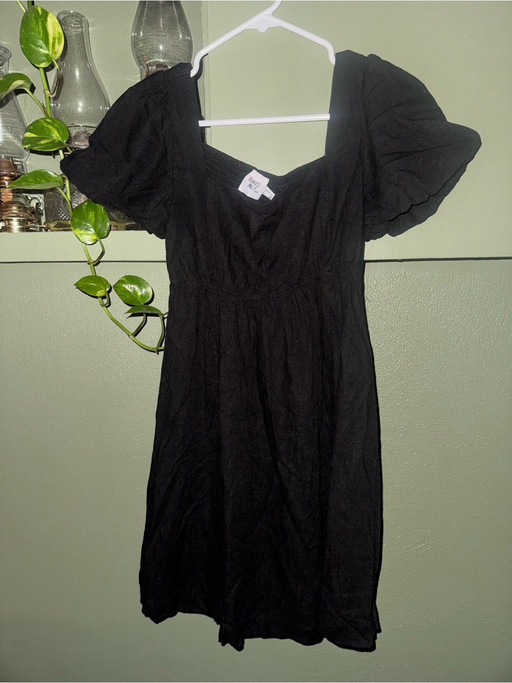 Princess Polly Black Puff-Sleeve Mini Dress